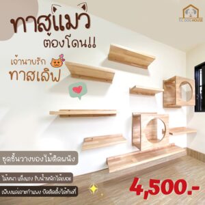 กล่องแมวติดผนัง/ชั้นวาง 1ชุด พร้อมสกรูสำหรับติดตั้ง