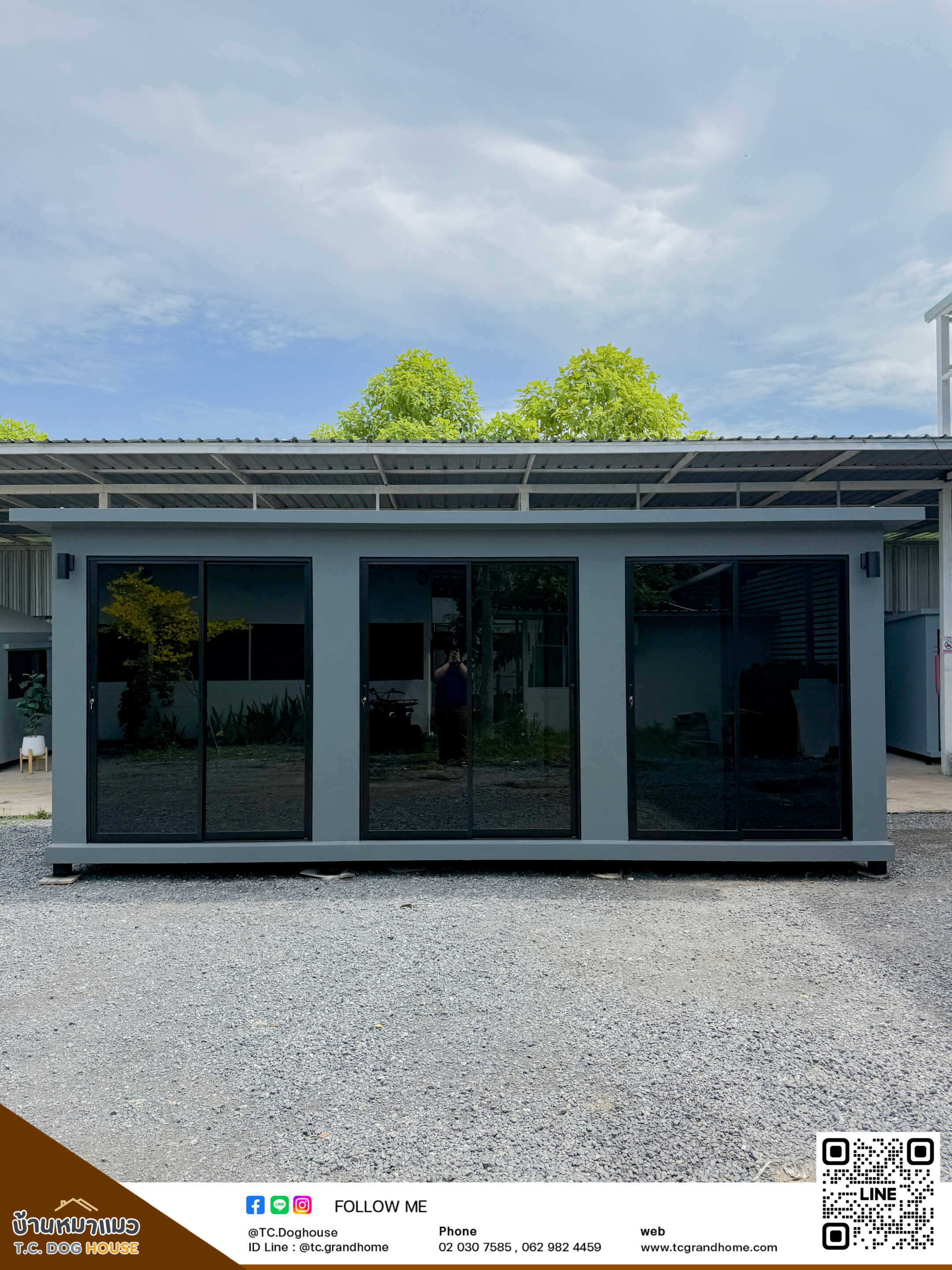 บ้านหมา บ้านแมว แบบ 3 โมเดิร์นสไตล์ ขนาด 200x600x240cm.