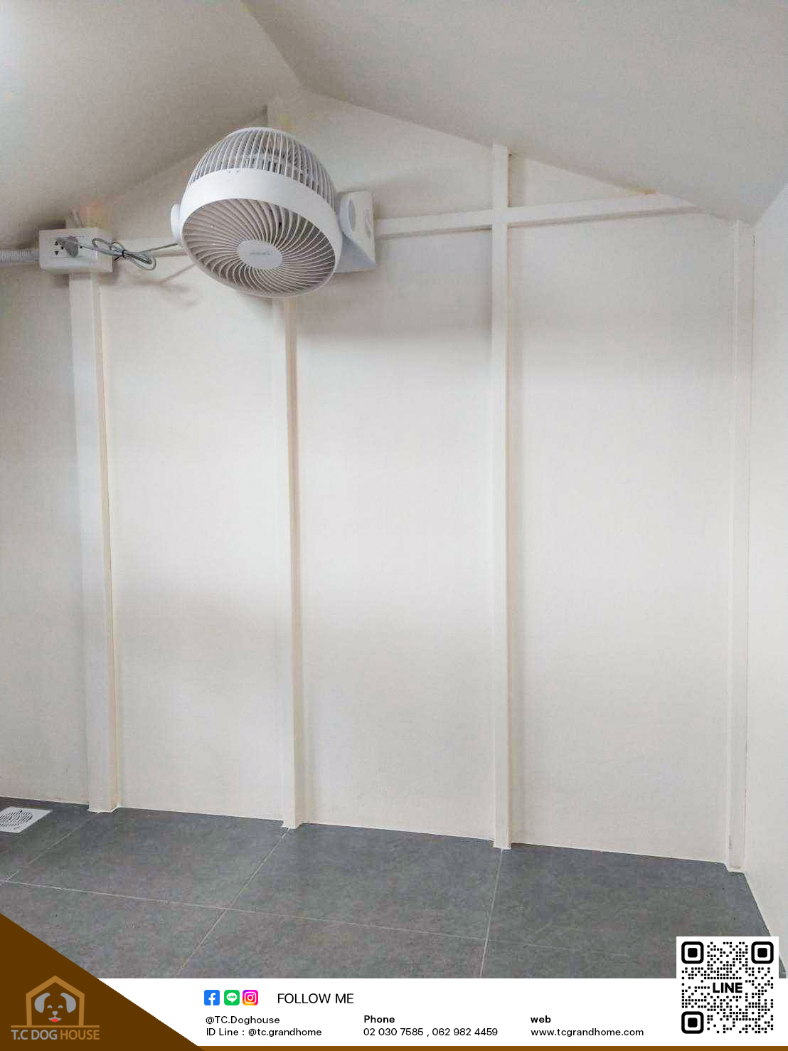 บ้านหมา บ้านแมว แบบ 2 นอร์ดิกสไตล์ ขนาด 120x150x150cm.(GREY) - Image 5