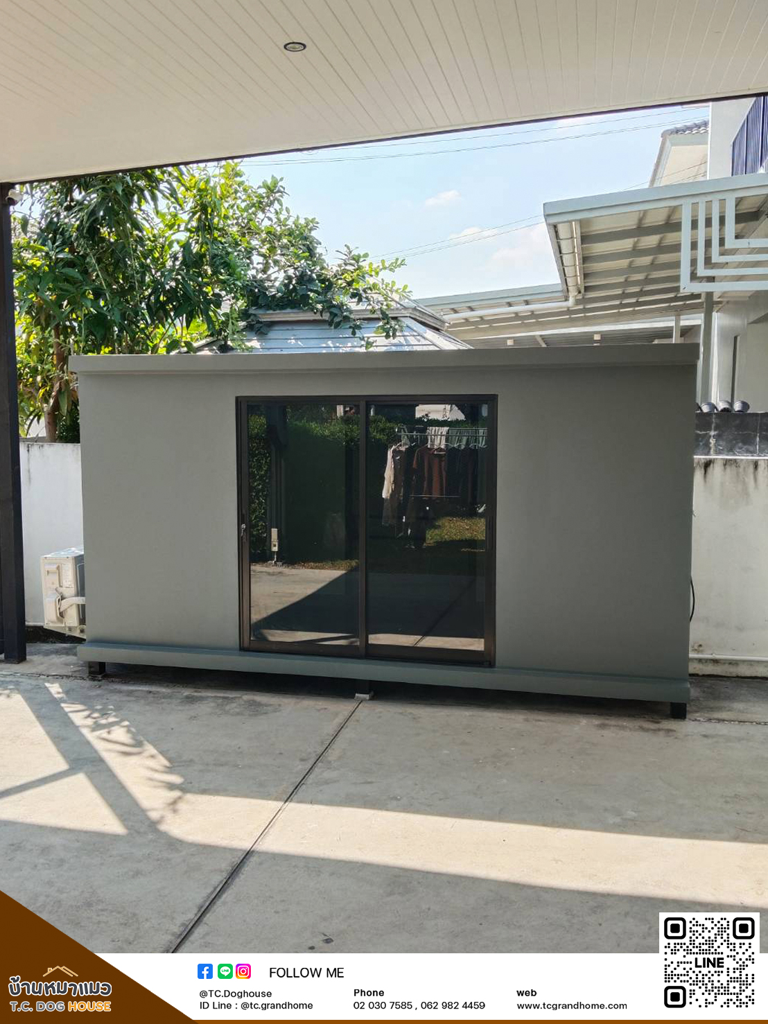 บ้านหมา บ้านแมว แบบ 3 โมเดิร์นสไตล์ ขนาด 100x350x180cm. - Image 2