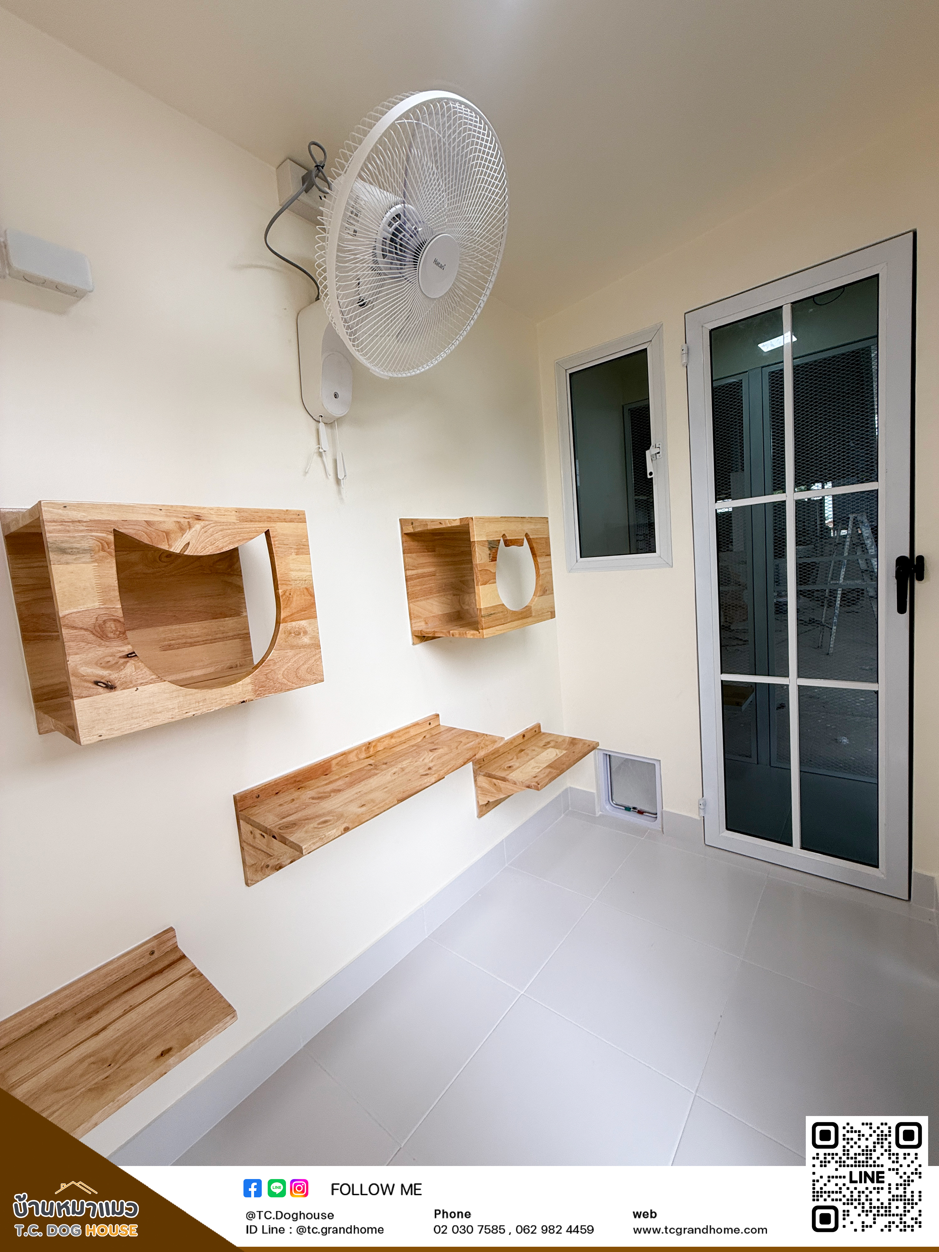 บ้านหมา บ้านแมว แบบ 18 คลาสสิคสไตล์ ขนาด 130x300x220cm. - Image 8