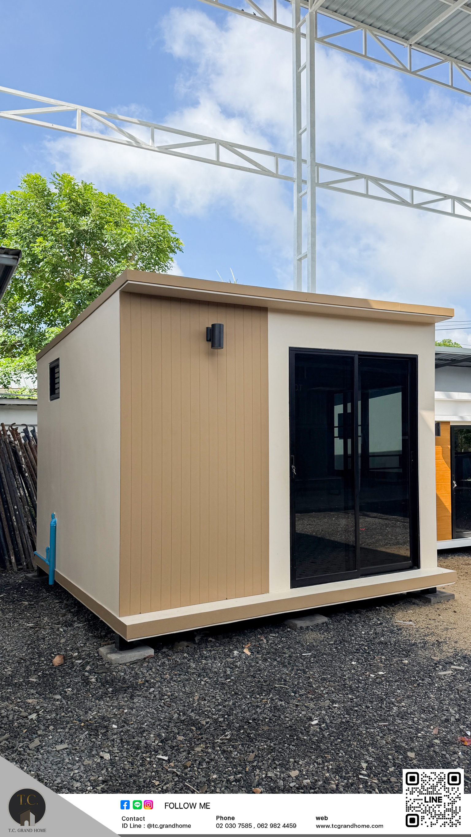 ห้องพัก ห้องแม่บ้าน แบบ 1 โมเดิร์นสไตล์ ขนาด 300x300x250cm. (พร้อมห้องน้ำ) - Image 3