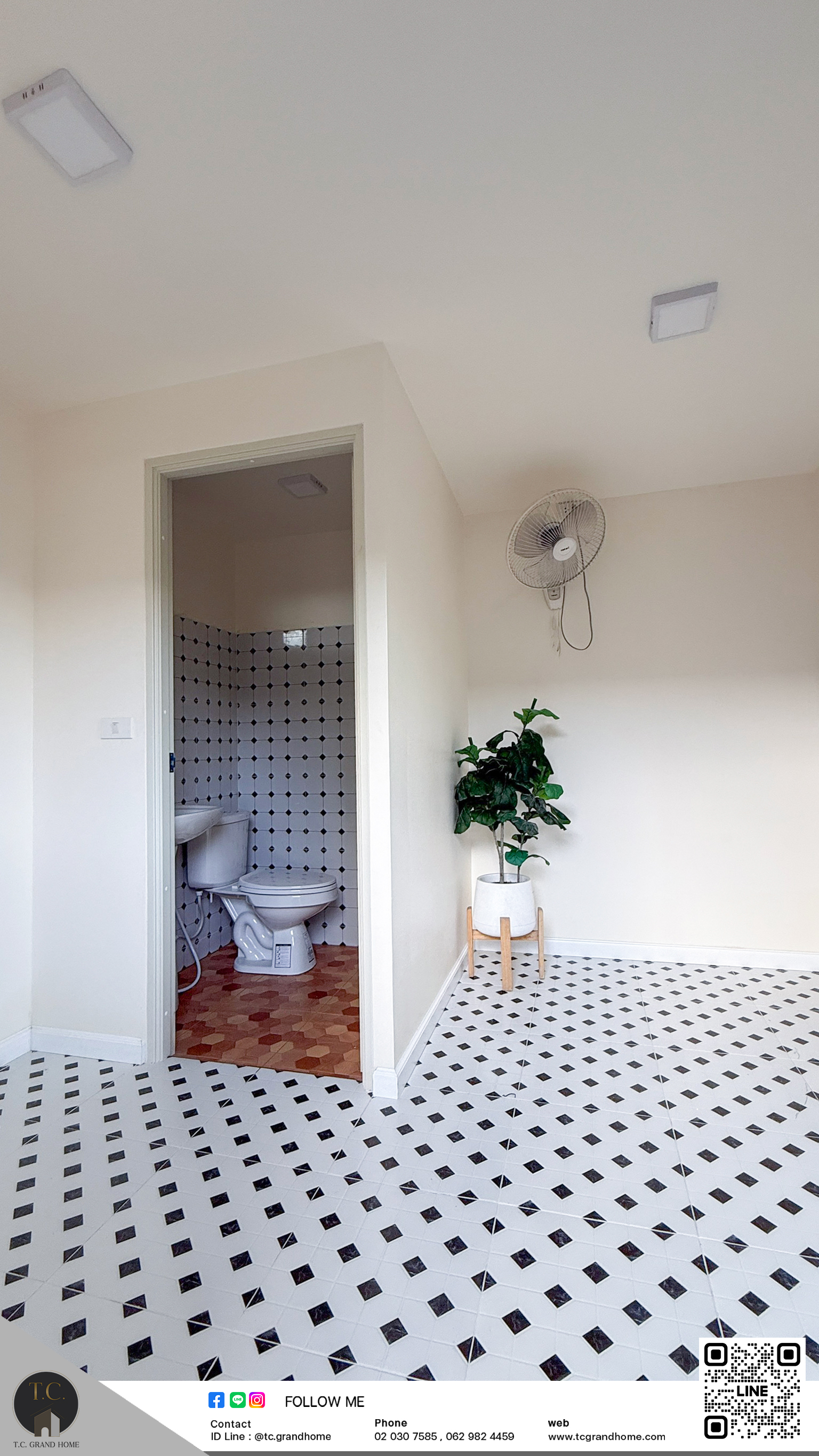 ห้องพัก ห้องแม่บ้าน แบบ 1 โมเดิร์นสไตล์ ขนาด 300x300x250cm. (พร้อมห้องน้ำ) - Image 5