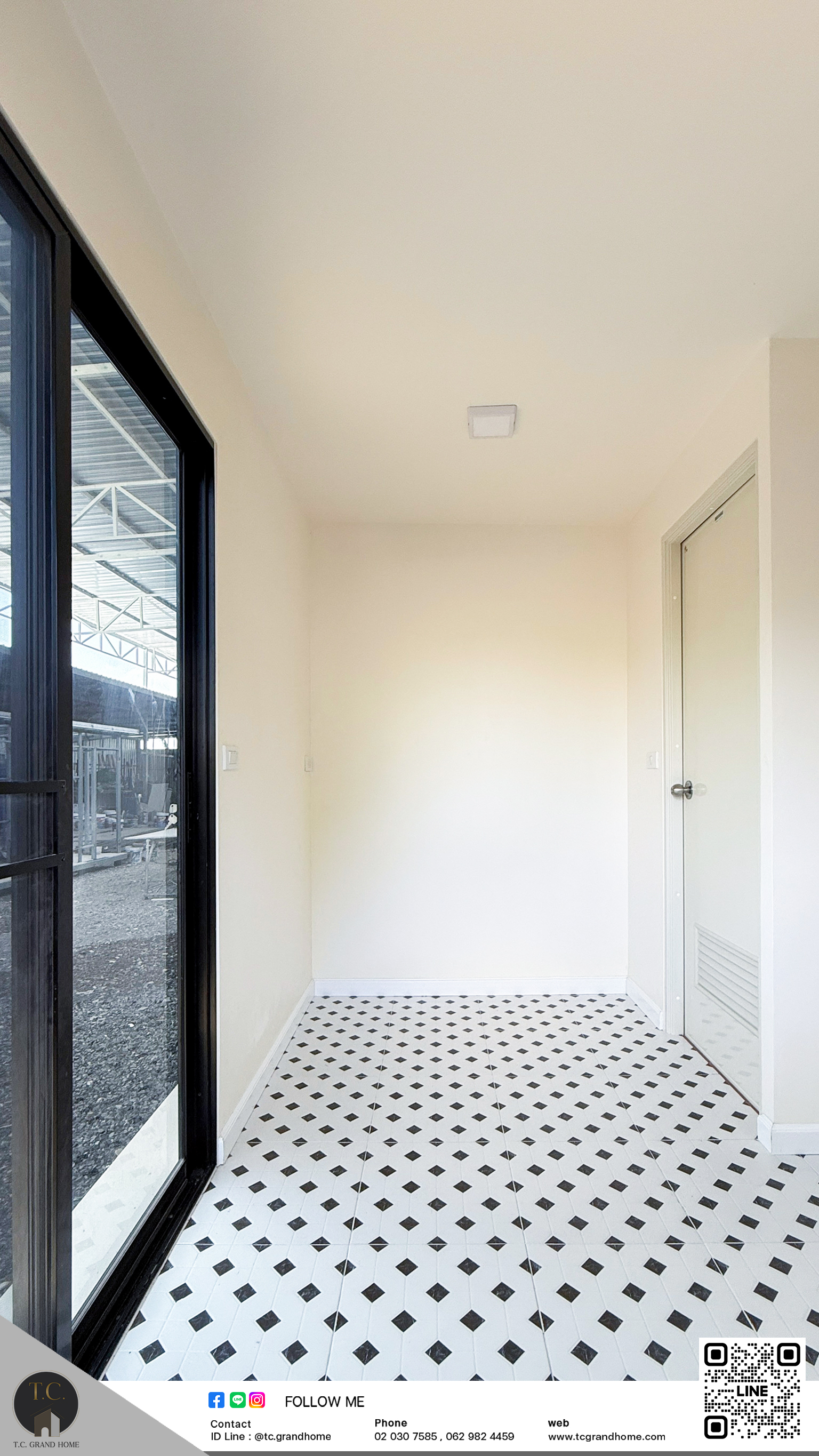 ห้องพัก ห้องแม่บ้าน แบบ 1 โมเดิร์นสไตล์ ขนาด 300x300x250cm. (พร้อมห้องน้ำ) - Image 8