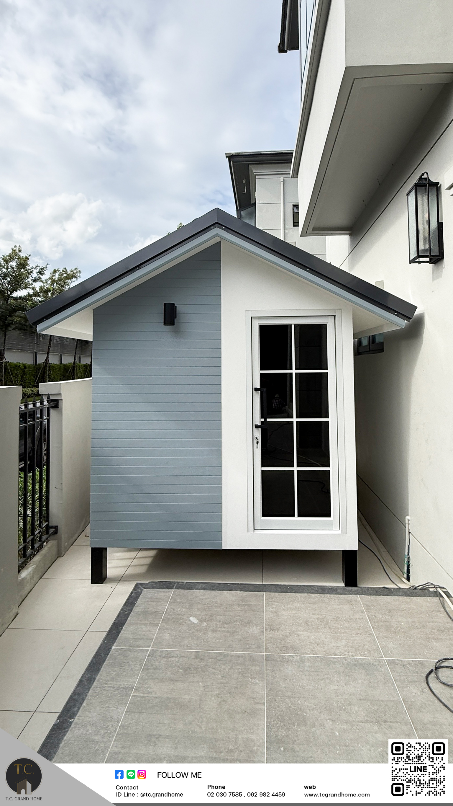 ห้องพัก ห้องแม่บ้าน แบบ 2 โมเดิร์นสไตล์ ขนาด 220x350x280cm. (พร้อมห้องน้ำ)